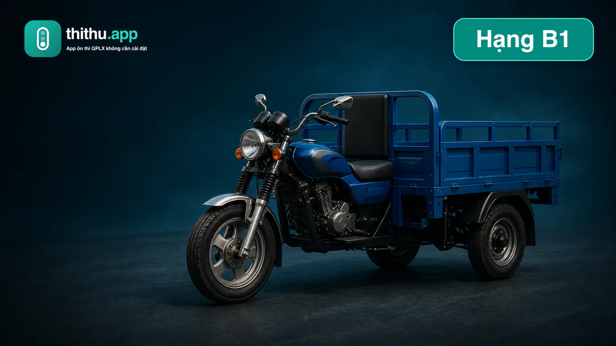 Mô tô ba bánh minh họa giấy phép lái xe hạng B1 mới