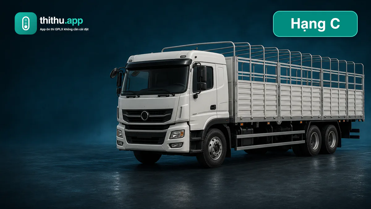 Xe tải nặng nhiều trục minh họa giấy phép lái xe hạng C