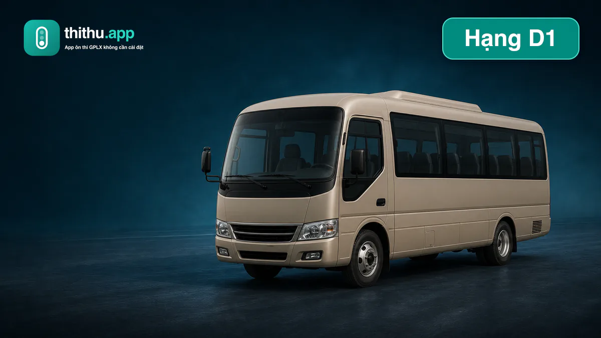 Xe minibus minh họa giấy phép lái xe hạng D1