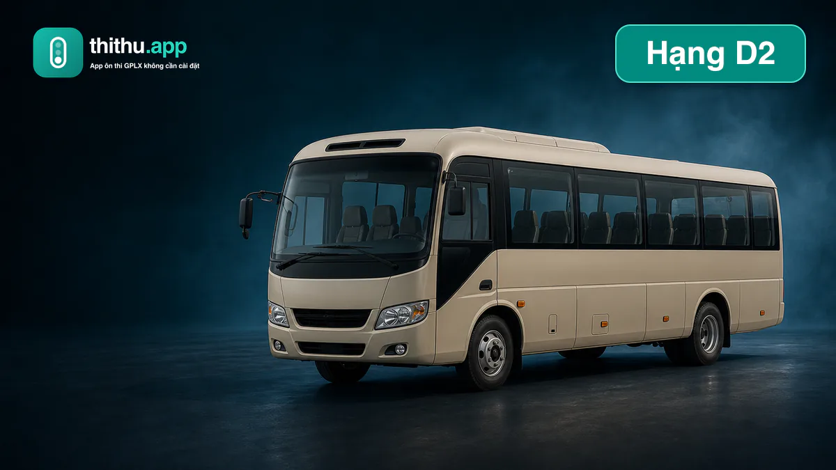 Xe khách cỡ trung minh họa giấy phép lái xe hạng D2