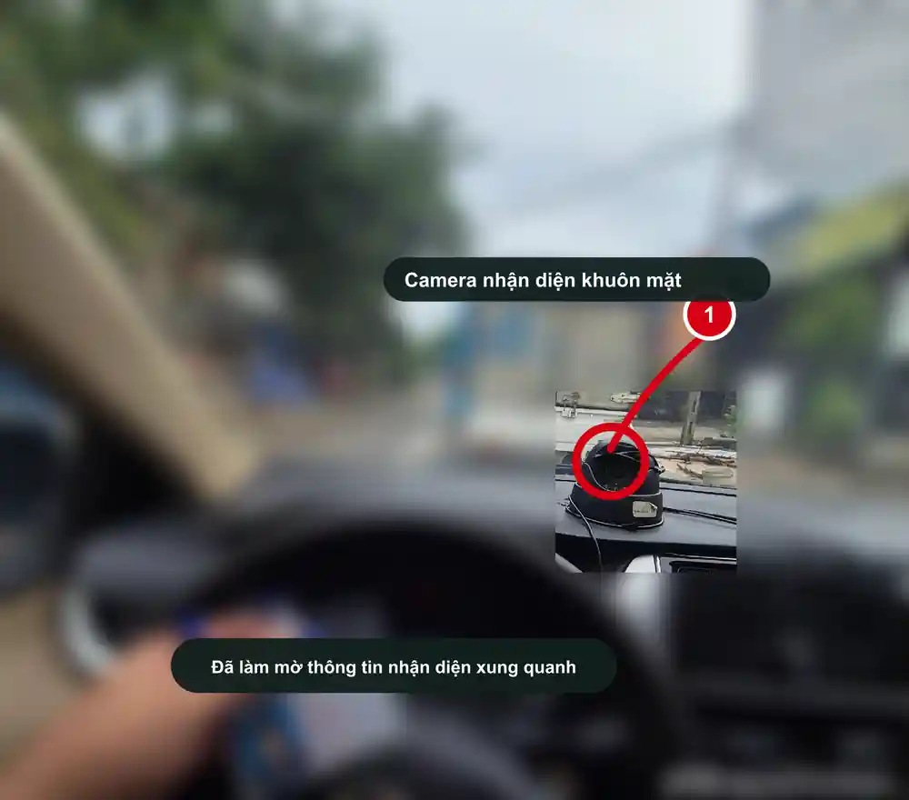 Camera trên xe DAT quét và nhận diện khuôn mặt học viên