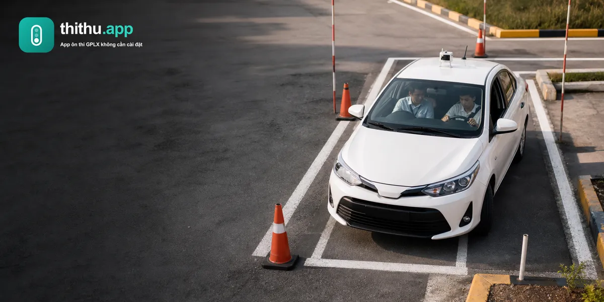 Xe chip vào bài sa hình lệch vì học viên phụ thuộc vào điểm căn